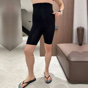 plus Size Ice Silk Elasticity Base Layer Pants Womens Summer Breathable Safety Shorts Tummy Control Ice Muscle Sensation