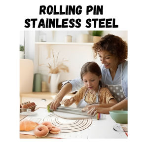 Multipurpose Stainless Steel Dough Roller Adjustable Disc Perfect Thickness Dishwasher Safe Non-Stick Roller Pin