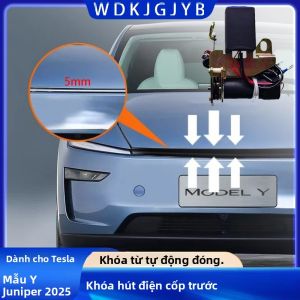 Hộp Phụ Kiện Phía Trước Đóng Êm Bằng Khóa Điện Thế Hệ Thứ Hai Dành Cho Tesla Model Y Juniper 2025+ Mới Hợp Kim Nhôm Tự Động Hút