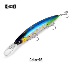 Kingdom Sinking Minnow GT Tuna Fishing Lure 125mm 28g Long Casting Saltwater 3x Strong Hook Artificial Hard Wobbers for Seabass