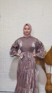 BEST SELLER ASROFFA SHIMER DRESS GAUN PESTA KONDANGAN TERBARU WANITA BUSUI M L XL BAYAR DITEMPAT