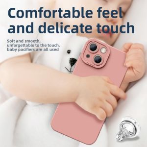 GGUU | Pink Liquid Silicone Phone Case For Apple 14 Pro Max 15 17 Womens Style Protective Cover Drop Resistance Compatible With iPhone