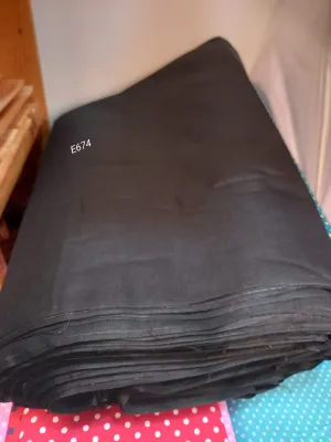 E674 - Black Plain Cotton Fabric 1 meter
