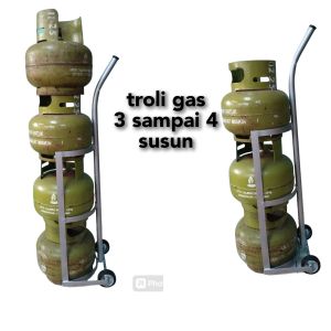 TROLI GAS TANPA D ANGKAT MUDAH D GUNAKAN/TROLI 3 SAMPAI 4 SUSUN/ RODA TROLI GAS 3KG
