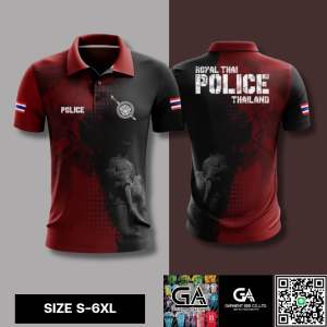 เสื้อโปโลตำรวจไทย  งานพิมพ์ลาย ผ้าไมโคร เกรดA สีคมชัด งานคุณภาพ รอสินค้าไม่นาน