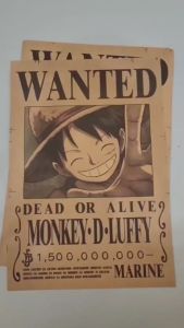 One Piece Wanted Poster 42x28cm Luffy Zoro Vintage Poster Kraft Paper Bedroom Wall Straw Hat Pirates Wano Warlords Decor