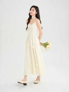 SANFU | Elegant 3D Flower Sleeveless Summer Dress