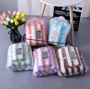 Handuk Mandi Tebal Set 2in1 Motif Salur Handuk mandi dan Wajah Premiun Cotton Towel - ZVS
