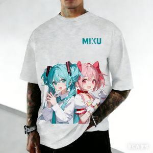 Bandai | Student Must-have Hatsune Miku Printed Short-sleeved T-shirt Japanese Cute Style Wear 2026 Summer New Mens and Womens Same Top