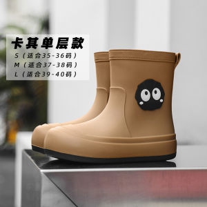 Cute Fashion Rain Boots Womens Drawstring Waterproof New Rain Boots Non Slip Work Outwear Rubber Shoes Adult Beautiful Rain Shoes
