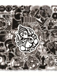 Cool Retro Black White Labels Decorative Stickers for Notebook Helmet Motorcycle Thermos Car Luggage DIY Cabinet Mobile Phone Waterproof Non-drying Stickers