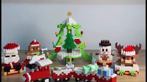 🇲🇾Christmas House With Light Building Block Micro Block Kids Toys Gifts 圣诞节圣诞小屋圣诞树微颗粒积木玩具圣诞礼物