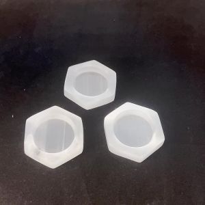 1PC Hexagon Stone Bowl Natural Selenite Gemstone Energy Healing Massage Chakra Reiki Spiritual Therapy Minerales Ornaments