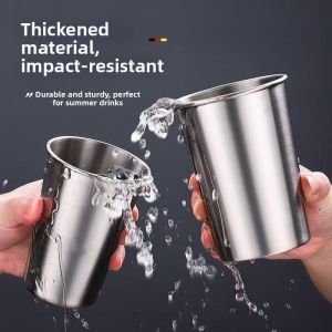 OME | Stainless Steel Single-layer Portable Beer Cup withRolledEdge
