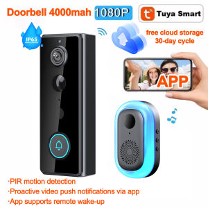 Tuya Doorbell With Camera 2.4G Wireless Video Doorbell WIFI Outdoor Phone Door Bell Camera Security Video Intercom IR Night
