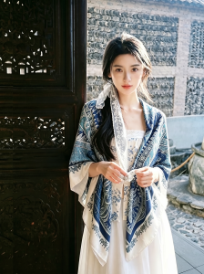 BAOYINFEI | Ethnic Style Sun Protection Outdoor Shawl All Match Travel Square Scarf