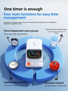llano | Flippable Countdown Timer Smart Alarm Clock for Study Kids Wake-Up Kitchen Use