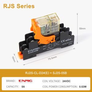 ENMG | ENMG G2RL-1-E/G2RL-2 DC24V Relay 16A 2NO2NC DIN Rail Slim LED Indicator Electromagnetic Relay with Transient Protection