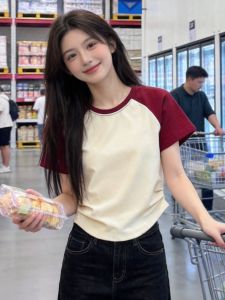 SUSHOUWANGE | Colorblock Short Sleeve Tshirt Slim Fit