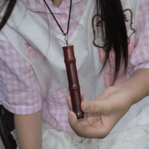 Mặt Dây Chuyền Gỗ Đen Hình Ống Tre Có Thể Mở Dây Chuyền Cá Voi Vòng Cổ Dây Chuyền Áo Len Bình Đựng Ước Nguyện Trang Sức Cá Nhân