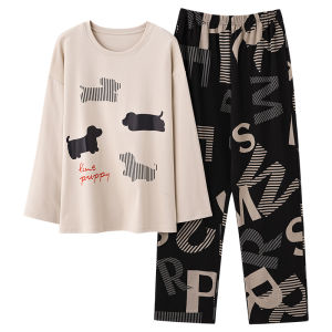 Bộ đồ ngủ MiiOW nam làm bằng vải cotton tay dài mặc được ngoài trời