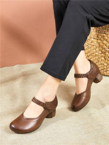 Da Mềm Đáy Thời Trang Sành Điệu Mùa Xuân Mùa Thu Nữ Giày Đơn Giày Nữ Cao Tuổi Thoải Mái Giày Trơn