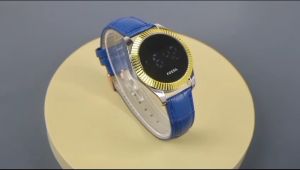 Paket Box Exclusive + Paper Bag / Jam Tangan Fos Grigi LED VA-749NR / Jam Tangan Fashion Wanita Tali Kulit Diameter 4 cm