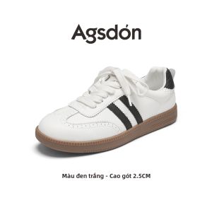 Agsdon | Giày Sneaker Trainer Đức Màu Trắng Nhẹ Thoải Mái Đa Năng Cho Nữ