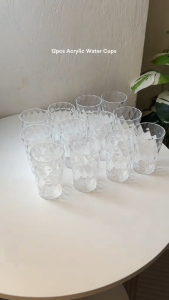 9Pcs/12Pcs Set NonToxic High Grade Acrylic Plastic Drinking Glass Water Cup