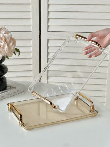 Luxurious Rectangular Plastic Tray High End Feels Home Use Tea Cup Serving Dish Macaron Colors Nordic Style Universal Plate