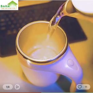 CỐC TỰ KHUẤY XOAY TỪ TÍNH (PHA SỮA CAFE NGŨ CỐC…) BẰNG THÉP KHÔNG GỈ CHỊU NHIỆT TỐT "BAHAMAR" Sử dụng công nghệ đen thông minh Pha trộn đồ uống nhanh chóng mà không cần lắc hoặc khuấy