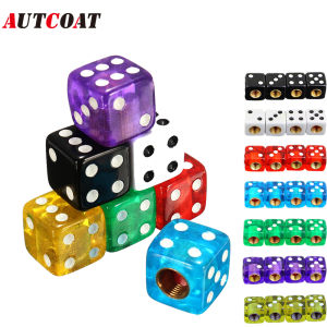 AUTCOAT 4/8Pcs Dice Tire Valve Stem Caps Universal Plastic Dice Car Tire Valve Stem Air Caps Cover for Car/Bicycle/Motorcycle