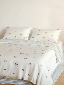 NELA HOME | Inner Passage 60s Lenzing Tencel Summer Cartoon Puppy Stripe Bedding Set
