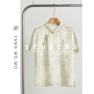 New Chinese Style National Trend Retro Button Short Sleeve Shirt Womens 2025 New Song Jin Summer Small Shirt Floral Embroidery Slim Fit Commute