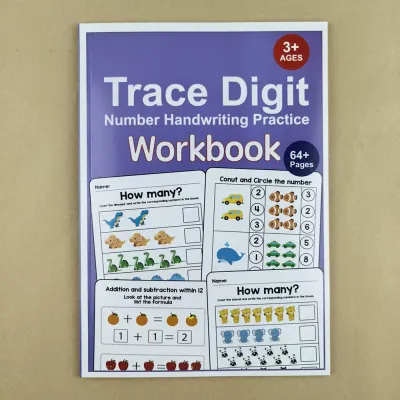 Interactive Preschool Math Workbook with Number Tracing Addition & Subtraction Worksheets - Early Learning Activities