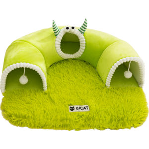 hipidog | ที่อยู่อาศัยสำหรับแมวแบบถังหลุมความปลอดภัย ที่นอนสำหรับเล่นและนอนอยู่ด้วยกันได้ ที่เล่นของแมว บ้านหลบซ่อนสำหรับแมว ที่นอนสำหรับแมว ผ้าฝ้าย