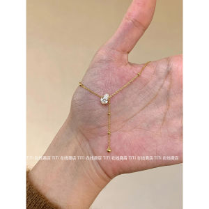 Flashy Waterdrop Tassel Necklace Womens Style Korean Light Luxury Versatile Elegance Clavicle Chain Accessory Fashion Jewelry