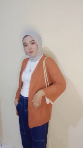 LUMALOMI ll Cardigan Rajut Wanita Oversize Lengan Panjang Outerwear l Locy