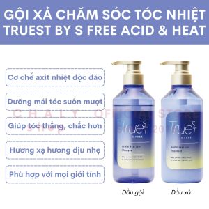 Set gội xả chăm sóc tóc nhiệt TRUEST BY S FREE Acid & Heat Care Shampoo & Treatment 480ml Nhật