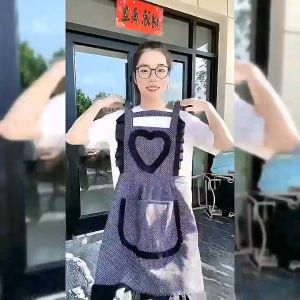 Kitchen Canvas Apron Womens anti-stain breathable and wear-resistant fashion Korean apron overalls