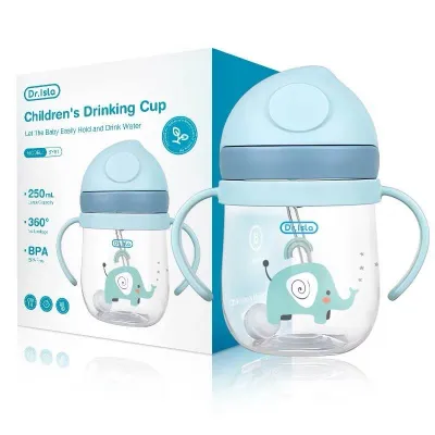 DR.ISLA BABY DRINKING BOTTLE WATER BOTTLE LEARNING CUP WITH BALL STRAW HANDLE BOTTLE ANTI CHOKING & ANTI LEAKING