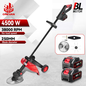 ONEVAN 10 Inch Brushless Electric Lawn Mower 38000RPM Cordless Grass Trimmer 90° Adjustable Lawn Mower Garden Tool For Makita 18V Battery