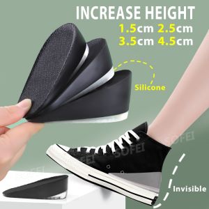SOFEI 1 Pasang Sol Penambah Tinggi Badan Bahan Silikon Lembut 1.5cm 2.5cm 3.5cm 4.5cm
