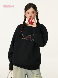 Gbiaior | Sweet and Girlie Style Round Neck Hoodie for Autumn