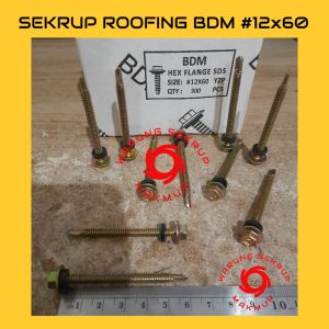 (50 pcs) Sekrup Roofing Kuning #12x60 / Baut Baja Ringan BDM 6CM