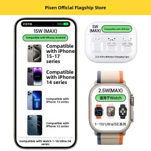 Pisen | 3-in-1 Wireless Charging Station 45W Apple Devices Fast Charging Compatible with Apple/Android/Watches/Notebooks