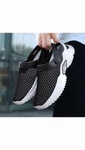 ALIKESMAN 2023 Men Women Summer Sandal Mesh Mules Breathable Padded Beach Flip Flops Shoes Solid Flat Bath Slippers Outside Mens Slippers#8870