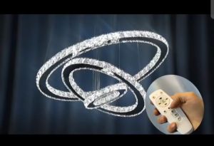 Đèn thả pha lê 3 vòng hiện đại cao cấp 3 chế độ sáng có điều khiển từ xa - Bảo hành 2 năm
