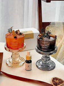 Flameless Aromatherapy Diffuser Stone Essential Oil Set | Amethyst Rose Quartz Himalayan Salt | Home Bedroom Dried Flower Fragrance Ornaments Long-Lasting Diffuser Gift Box Niche High-Value Gift