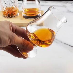 Whiskey Cup Crystal Tall Scent Fragrance Tulip Cordial Glass for Wine Cocktail Glass Professional Tasting Goblet